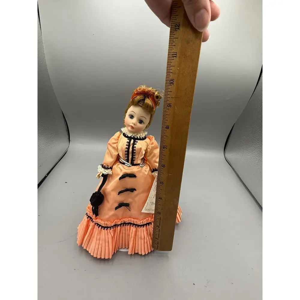 Madame Alexander Portrettes Doll Peach Victorian Dress Tagged 8” Vintage